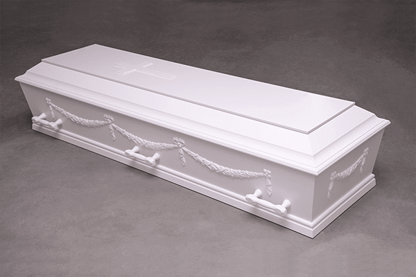 Hvid glat m guirlander og kors